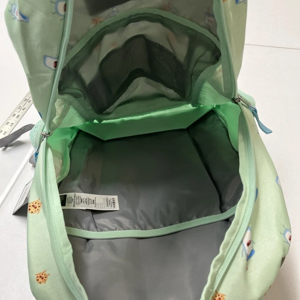 Jansport Unhinged Backpack Green‎ Cookies & Milk Tasker M/L Adjustable School